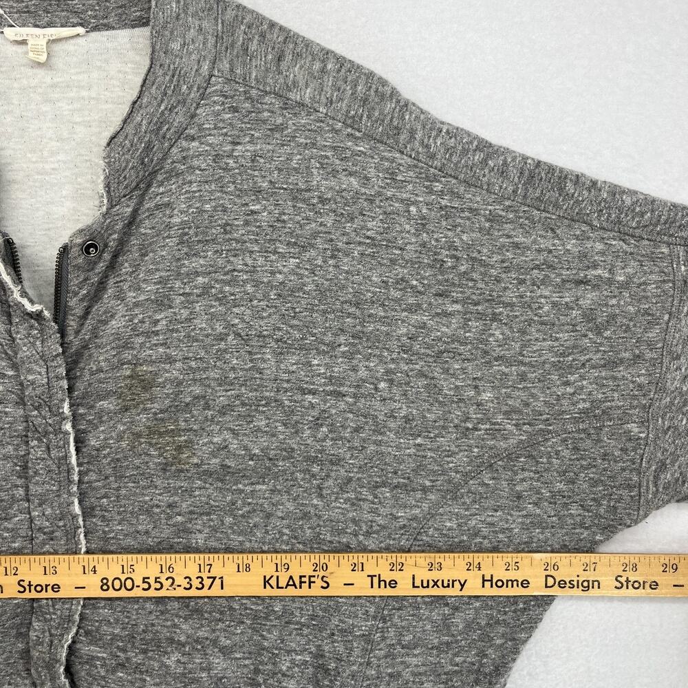 EILEEN FISHER Jacket XL Cotton Jersey Shirt Raw Hems Full Zip Snap Button Gray - Picture 11 of 12